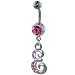 Pugster Pink Letter Gem Belly Button Ring Navel Piercing Bar Body Jewelry
