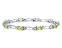 Peridot Bracelet with Diamond Accent in Sterling Silver