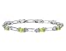 Peridot Gemstone with Diamond Accent Bracelet in Sterling Silver