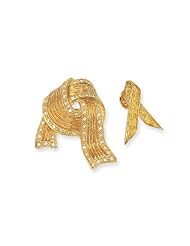 Jacqueline Kennedy Yellow Ribbon Brooch