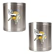 Minnesota Vikings 2pc Stainless Steel Can Holder Set- Primary Logo NFL Football