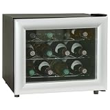 Haier HVT12ABS 12-Bottle-Capacity Table-Top Wine Cellar, Black with Silver Trim
