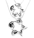 925 Sterling Silver Toned Layered Twisting Flower Necklace