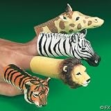 12 Deluxe Zoo Animal Finger Puppets (Vinyl)