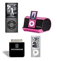 Apple iPod nano 8 GB (Black), Speaker System, Charger, and Clear Case Bundle