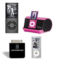 Apple iPod nano 8 GB (Black), Speaker System, Charger, and Clear Case Bundle