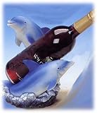 Jumping Dolphins Wine Bottle Holder Bonus Stopper