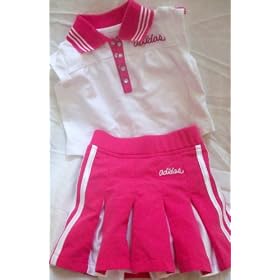 Buy Baby Girl 3 Months, Pink and White Sports, Skirt and Tee Shirt by adidas