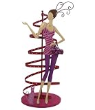 Girl & Kitty Earrings Holder / Jewelry Tree / Stand / Organizer 14H - Purple