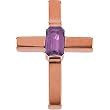 14K Rose Gold Amethyst Cross Pendant