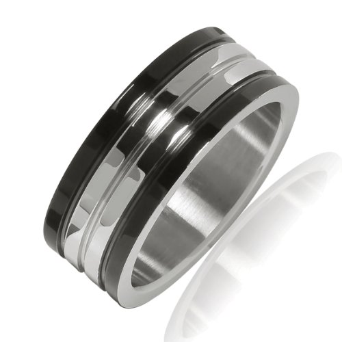 Bliss Republic Unisex-Ring Edelstahl schwarz 57 60160076 Preisvergleich