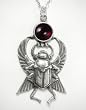 Sterling Silver Egyptian Scarab Pendant with Genuine Gemstone Accent [Jewelry]