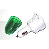 Green Portable 3 IN 1 Charger With USB Adapter, Folding Travel Blade, and Plug-in Car Charger For Lg Envy 2 3 9100 9200 Envy Touch 11000 Chocolate Touch Vx8575 Motorola Droid A855 Rival A455 Cliq Mb200 Palm Pixi Palm Pre Samsung Flight A797 Moment M900