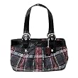 Coach Limited Edition Signature Tartan Plaid Satchel Shopper Shoulder Bag Purse Tote 15228 Black Multi
