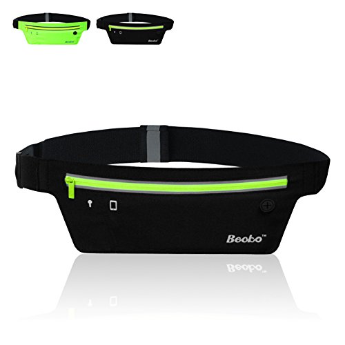 Becko Lightweight & Durable Waterproof Bag / Running Belts / Runners Belt / Race Belt - Fitness Workout Belt for Both Men and Women - Fit for iPhone, HTC, Samsung, Motorola, BlackBerry and Most Smartphones - Waist Pack Belt / Runners Belt Waist Pouch / Sport Running Waist Bag / Runner's Waist Pack Protects items during Workouts, Cycling, Hiking, Walking, Running, Sports, Leisure and All Outdoor Activities (ultra-thin / Black)