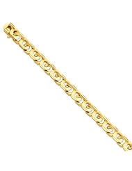 14k 9mm Hand-polished Fancy Link Chain