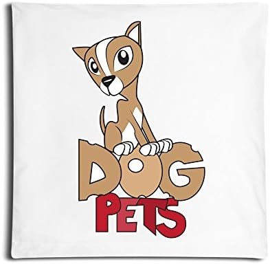 IGOG Dog Pets Square Personality Customization Throw Pillow Pillowcase With Invisible Zipper Closure (White 18*18 Inch)