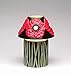 Cosmos Gifts Fine Ceramic Poppy Garden Candle Jar Holder Base and Shade Set (Fits 22oz Candle Jar, NOT Included), 9-1/8