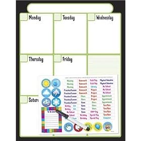 Reusable Black Weekly Calendar (Cling Events) Wipe-Off® Kit by Trend® by BIGTOFFICE