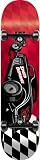 Speed Demon Hot Rod Complete Skateboard (Red/Black, 7.5-Inch)
