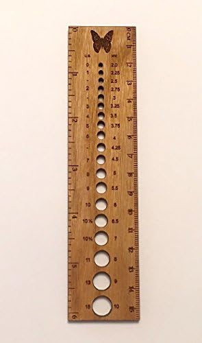 Retromantic Fripperies Knitting Needle Gauge and Ruler-Butterfly