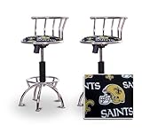2 24"-29" New Orleans Saints Seat Chrome Adjustable Specialty / Custom Bars ....