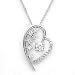 18k White Gold Diamond Heart Pendant Necklace - 0.55 carat