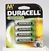 Duracell DC1500B4N Rechargeable AA NiMH Batteries (4 Pack)