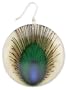 Round Resin Painted Peacock Feather Earrings
