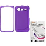 GTMax Purple Rubber Hard Snap On Plastic Protector Cover Case + Clear LCD S ....