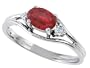 0.64 cttw Genuine Ruby and Diamonds Ring in 14k White Gold Size 7 LIFETIME WARRANTY