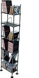 Atlantic SHF6T77 Translucence 6-Tier Media Rack (Titanium with Black)