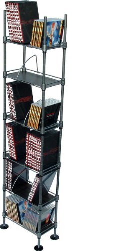 Atlantic SHF6T77 Translucence 6-Tier Media Rack (Titanium with Black) Images