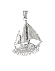 Clevereves 14K White Gold Pendant Pirate Ship 9 - Gram(s)