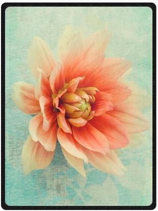 58" x 80"(Large) - Treasure Design Discount Dahlia Floral Blanket