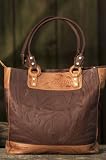 Women's Hand-Tooled Leather Tote Bag