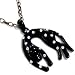 Beautiful Black Puma/Cougar Charm Necklace with Spotted Ice Crystals ~ Black/Hematite Tone