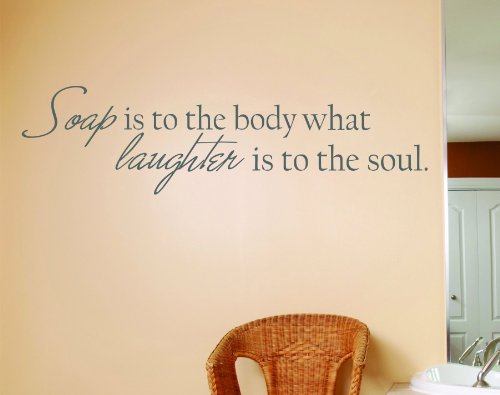 Design with Vinyl OMG 117 Soap Is To The Body What Laughter Is To The Soul Quote Bathroom Home Decor, 10-Inch by 40-Inch, As Seen
