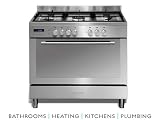Baumatic 90cm Dual Fuel Cooker 5 burner gas hob Stainless Steel