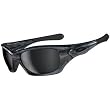 Oakley Pit Bull Men's Asian Fit Active Sports Sunglasses - Crystal Black/Black Iridium