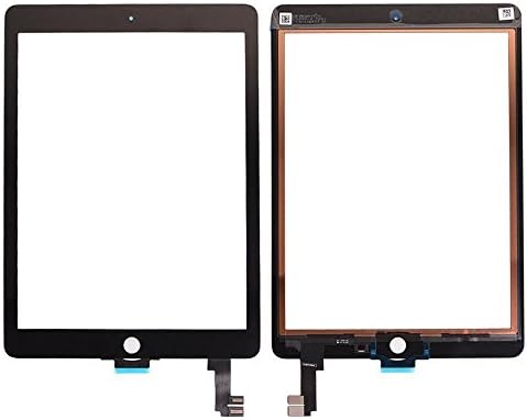 Ipad 6 ipad Air 2 Touch Panel,For ipad Health(TM)Touch Screen Digitizer Touch Screen Replacement Front Glass Lens Replacement Parts with Flex Cable+Camera Holder for ipad Air 2 9.7'' inch(black)
