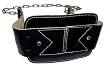 Leather Dip Belt - BLACK + Chains + Free Weight Lifting Straps SHIHAN