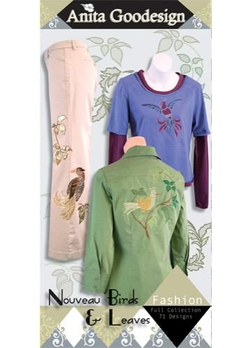 Anita Goodesign Embroidery Designs Nouveau Birds & Leav
