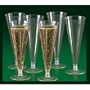 25 - CLEAR PLASTIC CHAMPAGNE WEDDING TOASTING FLUTES GLASSES