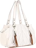 KATHY Van Zeeland Stitchuation Satchel,White,One Size