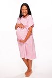 Kate Gownie L/XL (Pink) - Designer Hospital Delivery Gown By Baby Be Mine Maternity