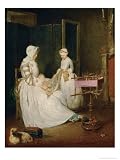 The Diligent Mother, 1740 Art Giclee Poster Print by Jean-Baptiste Simeon Chardin, 9x12