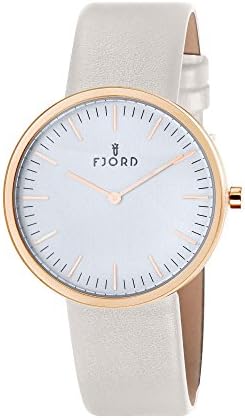 Fjord Men's Gunnar 39.2mm Beige Leather Band Rose Gold Plated Case Quartz Analog Watch FJ-3010-06