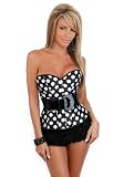 Retro Polka Dot Belted Corset
