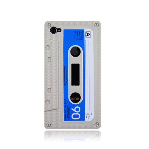 Cream Silicone Cassette Case for Iphone 4